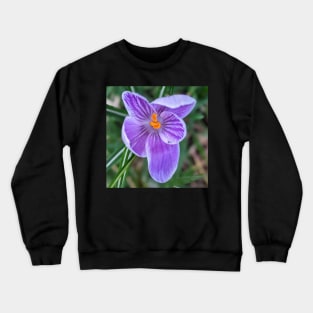 Purple, Orange and White Flower 2 Crewneck Sweatshirt